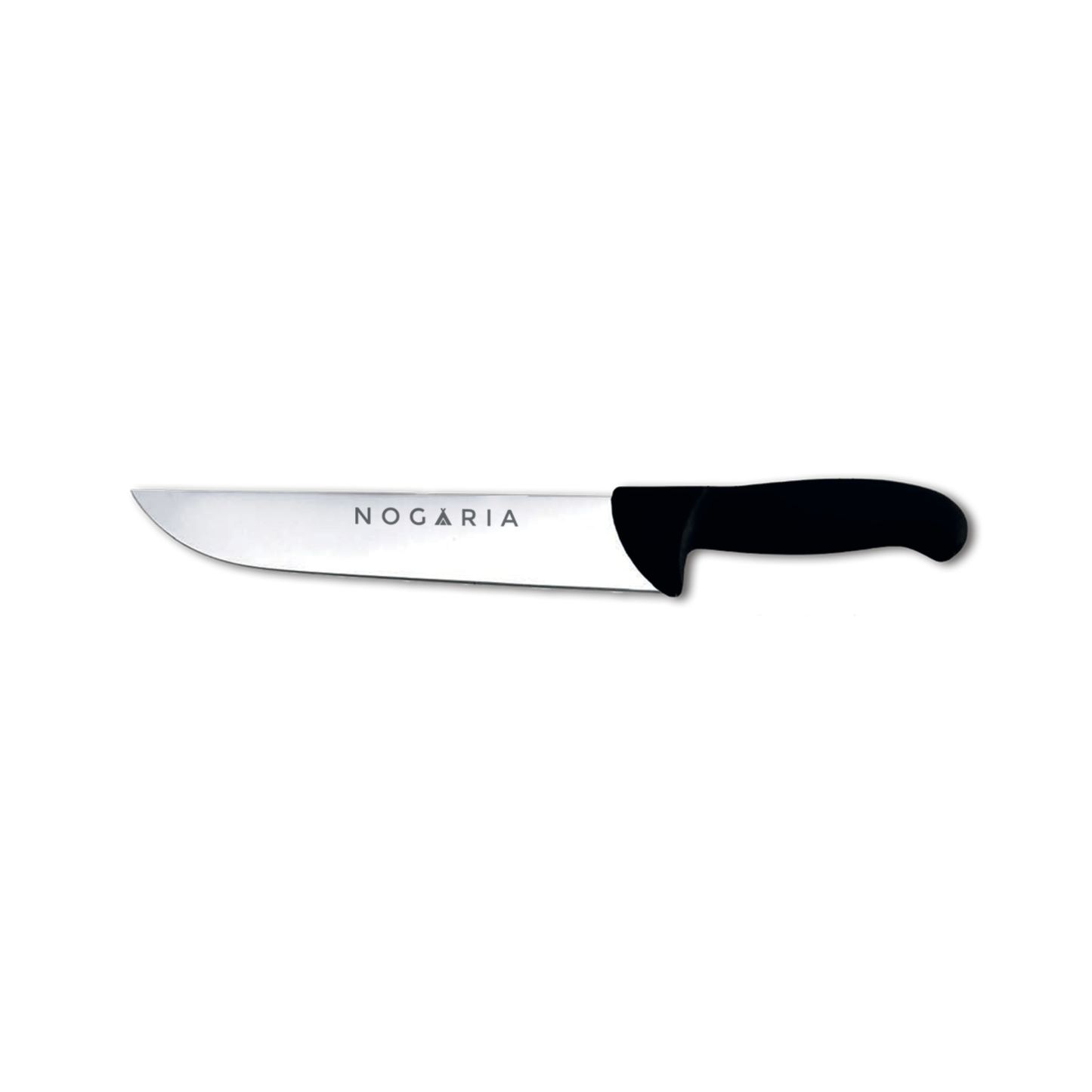 Cuchillo Carnicero 25cm Nogaria Inyectado Negro – Acero Mova, Mango Ergonómico – Alta Precisión y Durabilidad