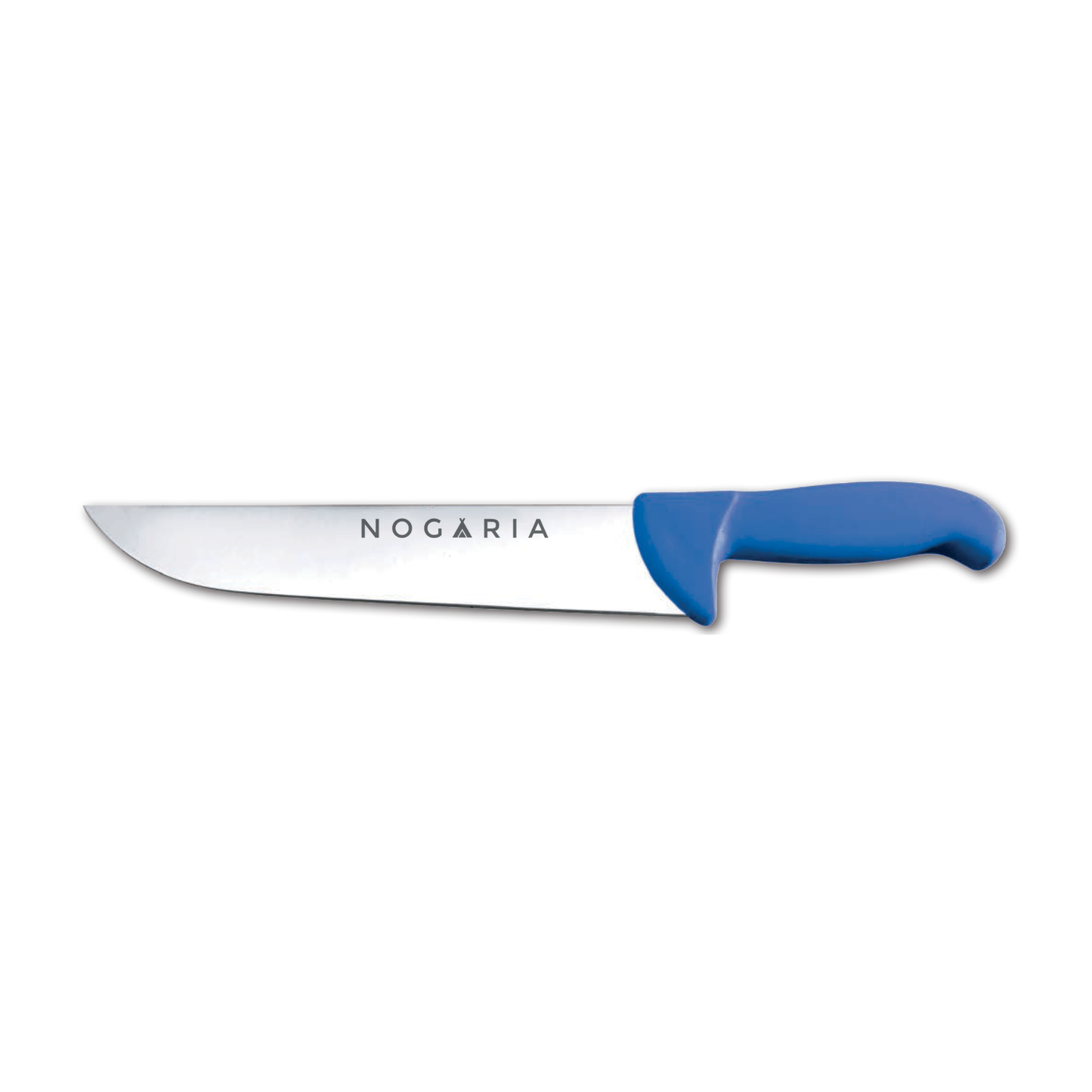 Cuchillo Carnicero 30cm Nogaria Inyectado Azul – Acero Mova, Mango Ergonómico – Profesional y Duradero