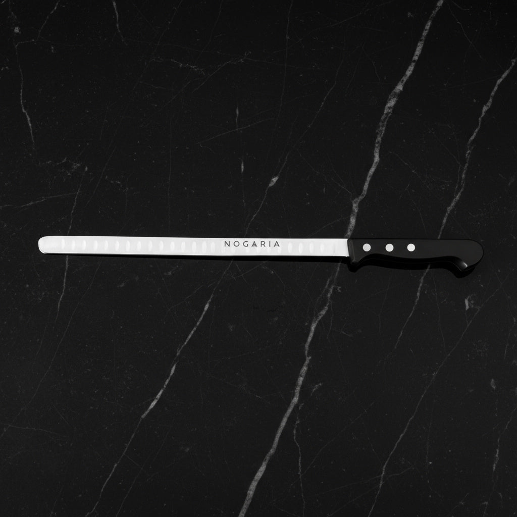 Cuchillo Jamonero Alveolado NOGARIA 30 cm – Corte Profesional para Jamón Ibérico