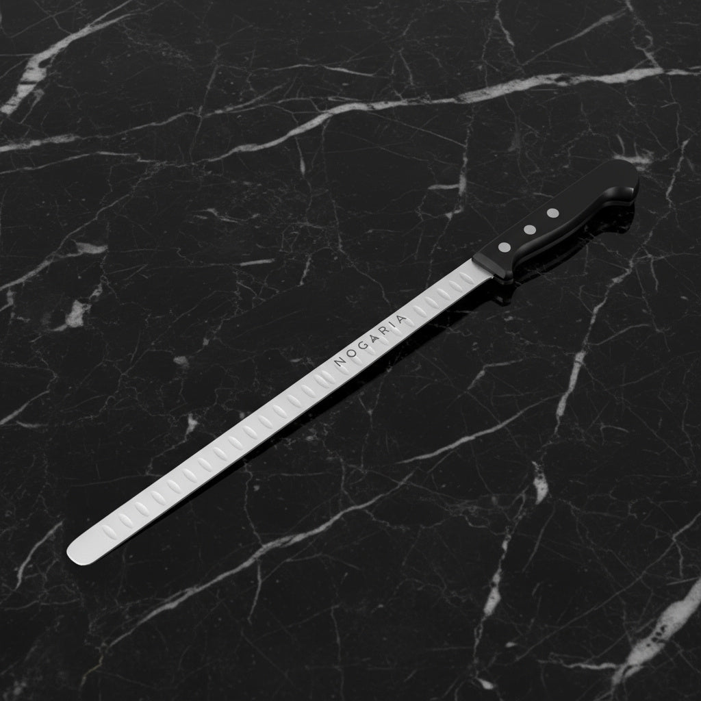 Cuchillo Jamonero Alveolado NOGARIA 30 cm – Corte Profesional para Jamón Ibérico