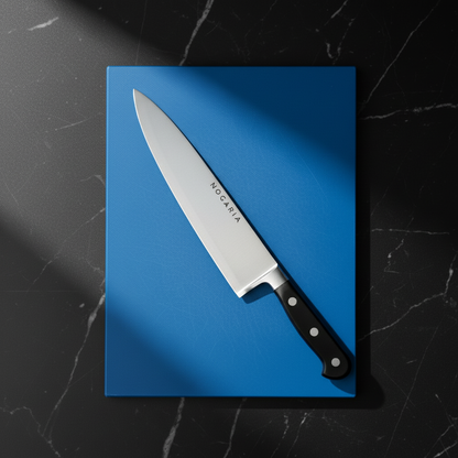 Pack Profesional NOGARIA – Cuchillo Chef Forjado 20 cm + Tabla de Polietileno 400x300x20 mm