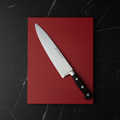 Pack Profesional NOGARIA – Cuchillo Chef Forjado 20 cm + Tabla de Polietileno 400x300x20 mm
